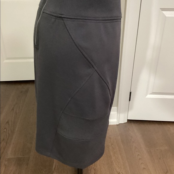 Charcoal Grey Ponte Knit Pencil Skirt - Picture 3 of 7